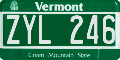 VT license plate ZYL246