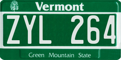 VT license plate ZYL264