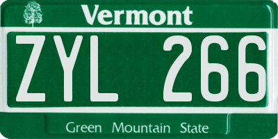 VT license plate ZYL266