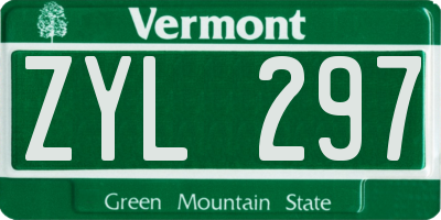 VT license plate ZYL297