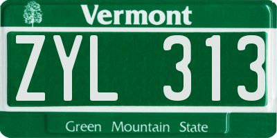 VT license plate ZYL313