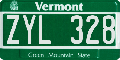 VT license plate ZYL328