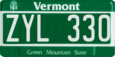 VT license plate ZYL330