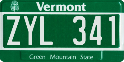 VT license plate ZYL341