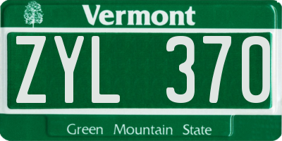 VT license plate ZYL370