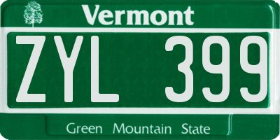 VT license plate ZYL399