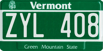 VT license plate ZYL408