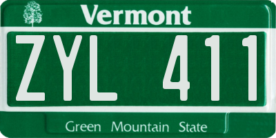 VT license plate ZYL411