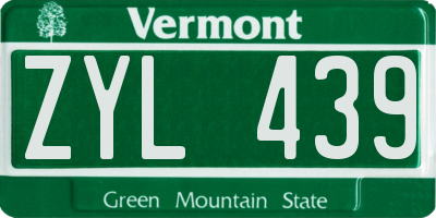 VT license plate ZYL439