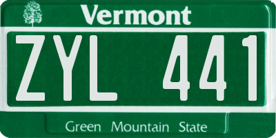 VT license plate ZYL441