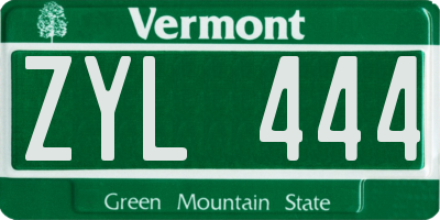 VT license plate ZYL444