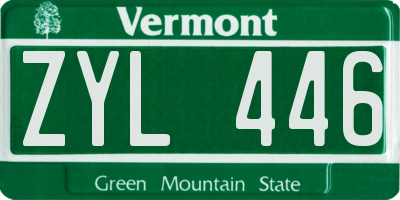 VT license plate ZYL446