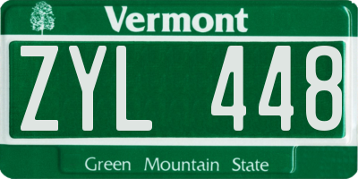 VT license plate ZYL448