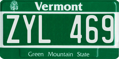 VT license plate ZYL469