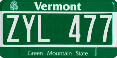 VT license plate ZYL477