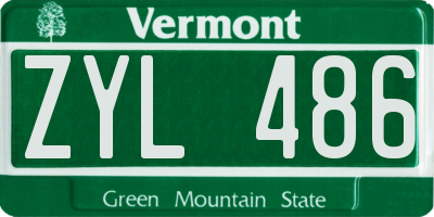 VT license plate ZYL486
