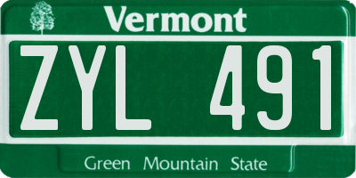 VT license plate ZYL491