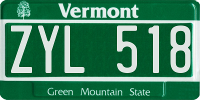 VT license plate ZYL518