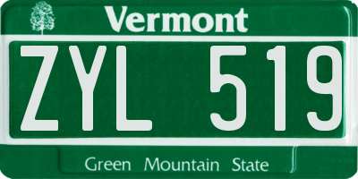 VT license plate ZYL519