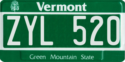 VT license plate ZYL520