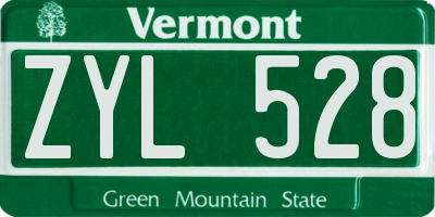 VT license plate ZYL528
