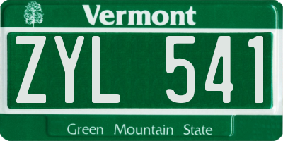 VT license plate ZYL541