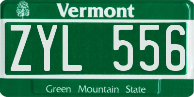 VT license plate ZYL556