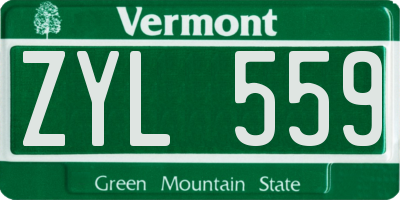 VT license plate ZYL559