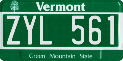 VT license plate ZYL561