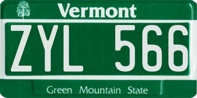 VT license plate ZYL566