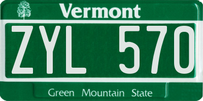 VT license plate ZYL570