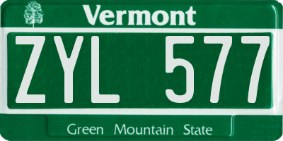 VT license plate ZYL577