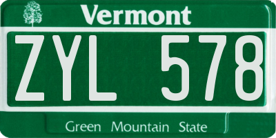 VT license plate ZYL578
