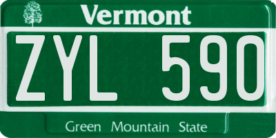 VT license plate ZYL590