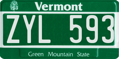 VT license plate ZYL593