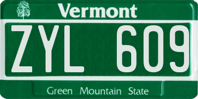 VT license plate ZYL609