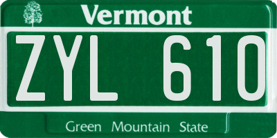 VT license plate ZYL610