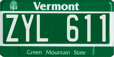 VT license plate ZYL611