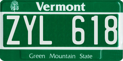 VT license plate ZYL618