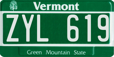 VT license plate ZYL619