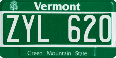 VT license plate ZYL620