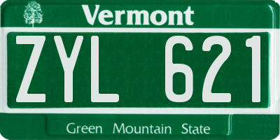 VT license plate ZYL621