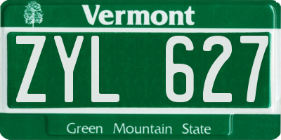 VT license plate ZYL627