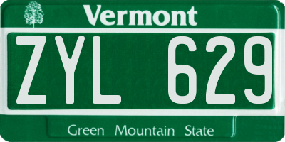 VT license plate ZYL629