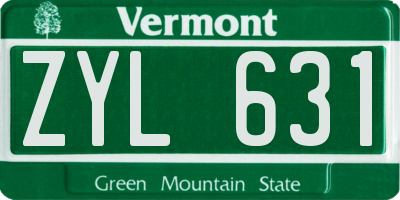 VT license plate ZYL631