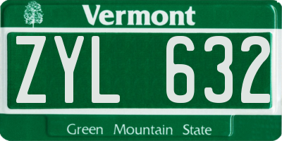 VT license plate ZYL632