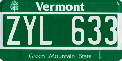 VT license plate ZYL633