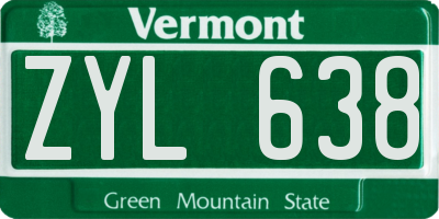 VT license plate ZYL638