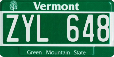 VT license plate ZYL648
