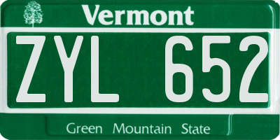 VT license plate ZYL652